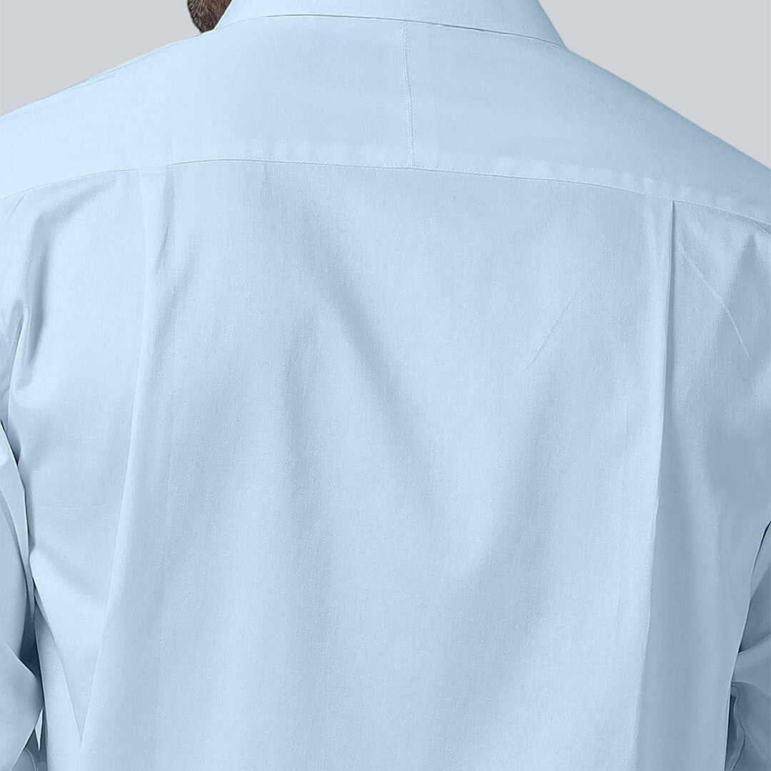 French Cuff Giza Cotton Shirt In Ice Blue French Cuff Giza Cotton Shirt In Ice Blue