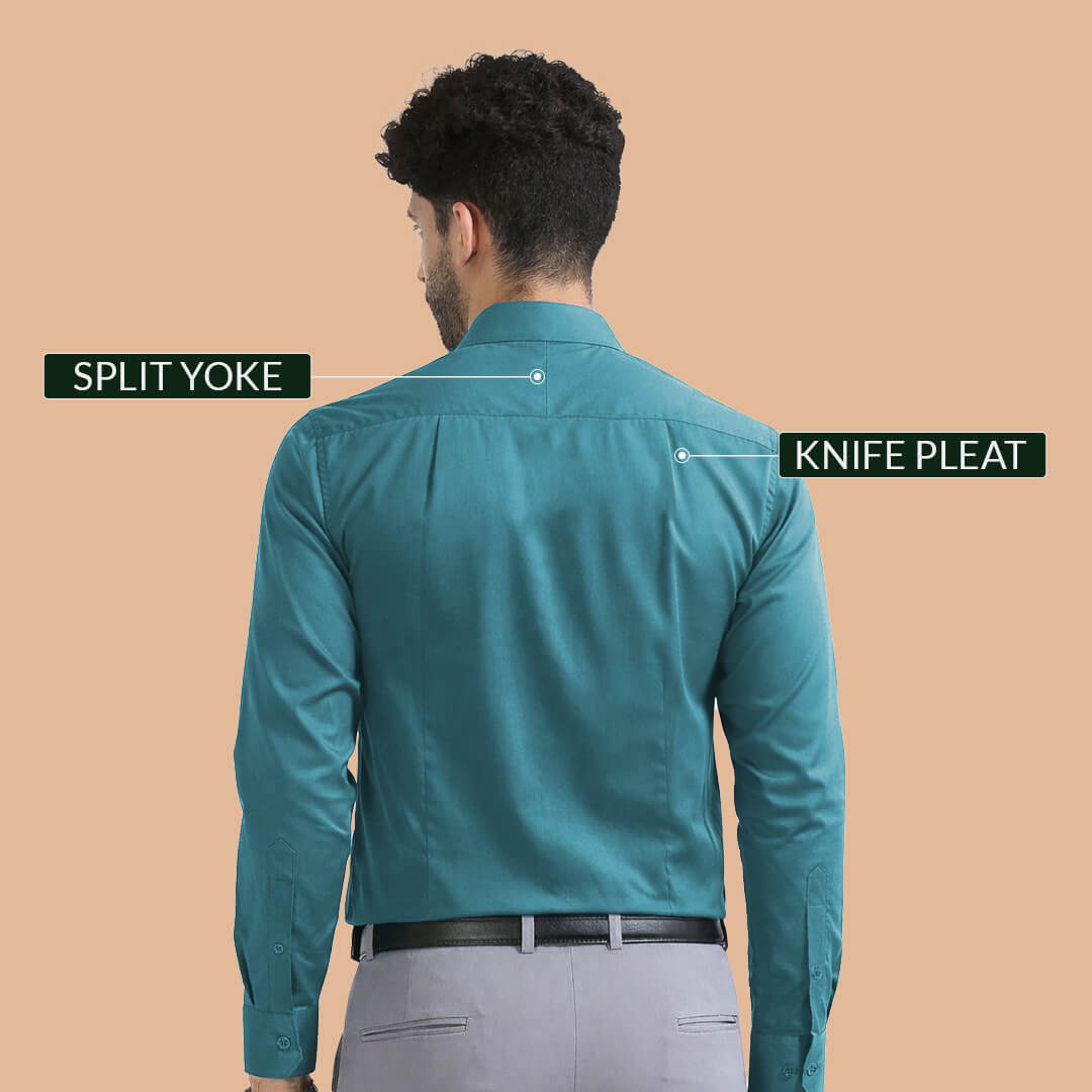 Cambridge Giza Cotton Shirt In Teal Cambridge Giza Cotton Shirt In Teal