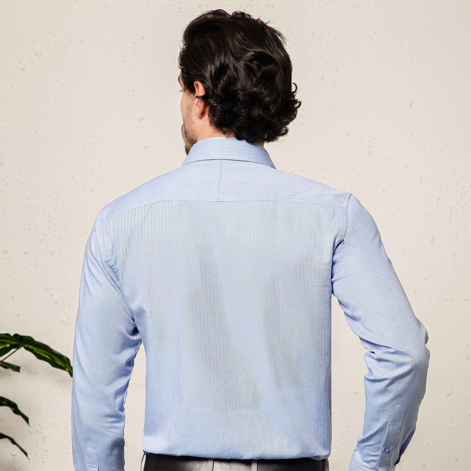 Imperial Herringbone 2 Ply Giza Shirt In Cornflower Imperial Herringbone 2 Ply Giza Shirt In Cornflower