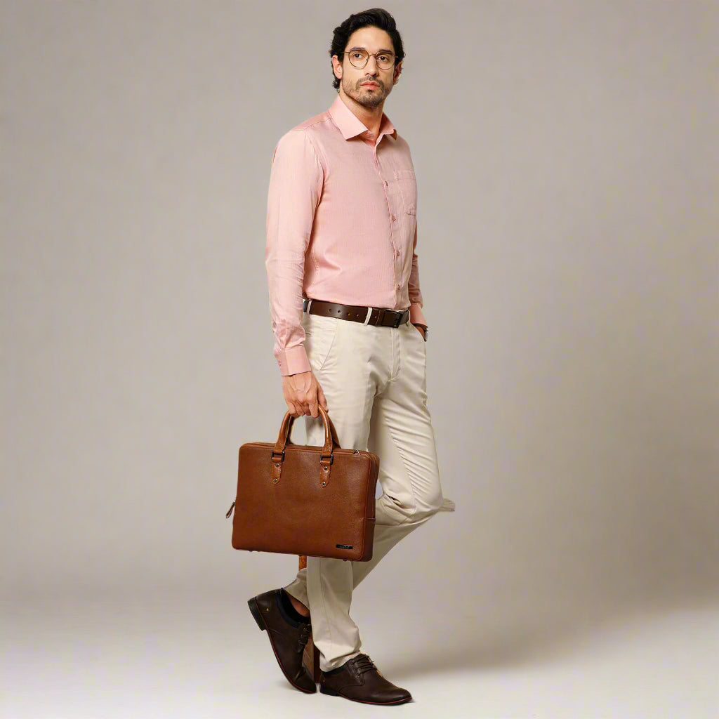 Imperial Herringbone 2 Ply Giza Shirt In Flamingo Imperial Herringbone 2 Ply Giza Shirt In Flamingo