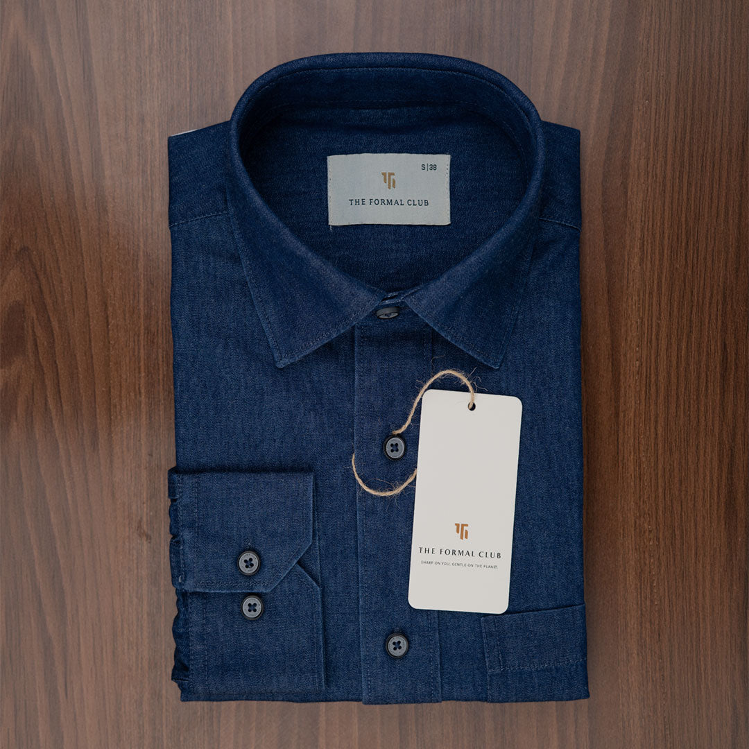 The Legend Denim Mens Shirt In Indigo