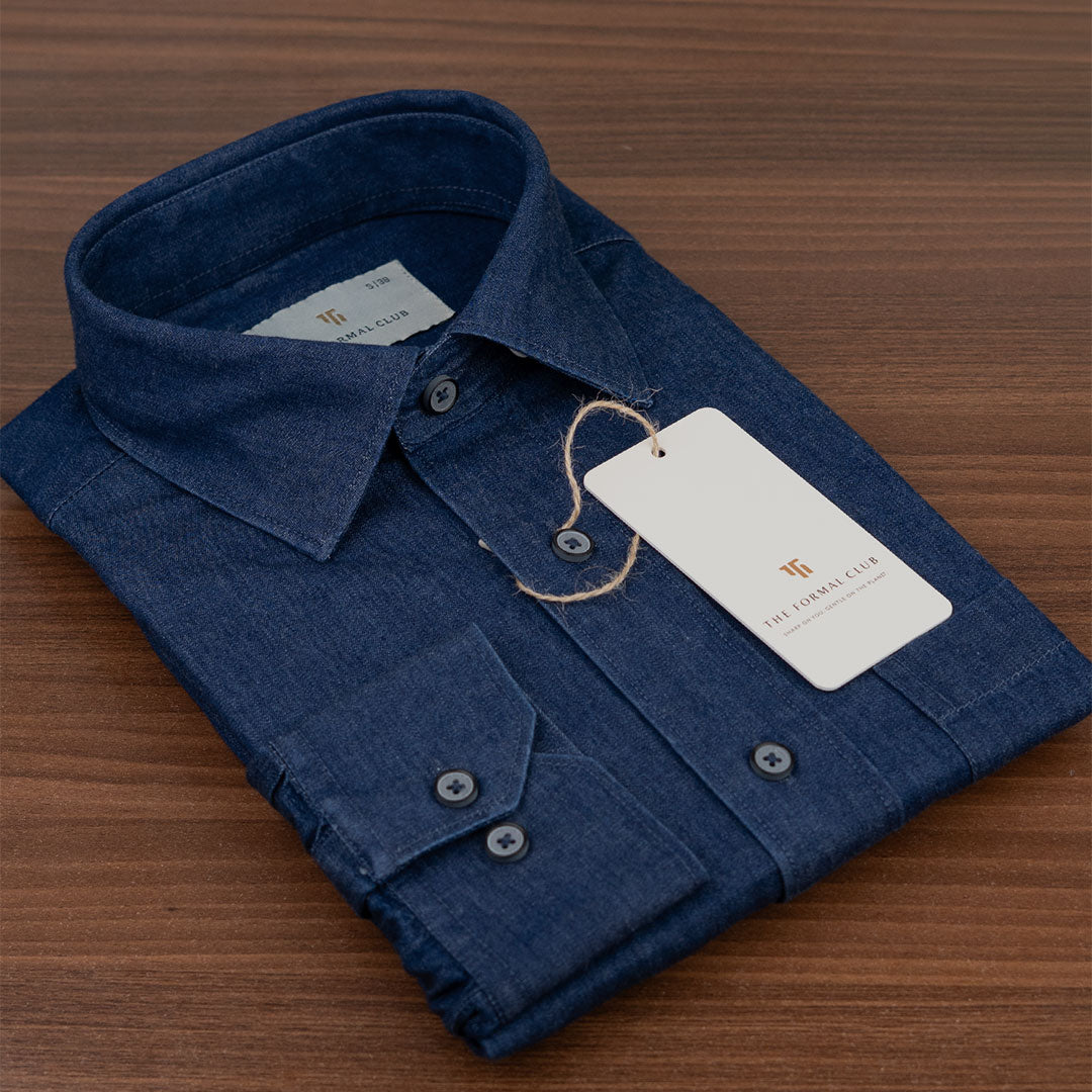 The Legend Denim Mens Shirt In Indigo