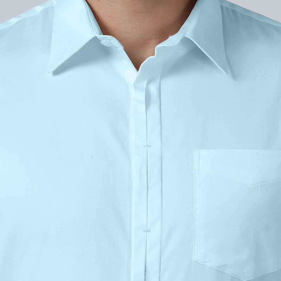 Keneth Sky Blue Shirt with Signature Concealed Placket & French Cuff Keneth Sky Blue Shirt with Signature Concealed Placket & French Cuff