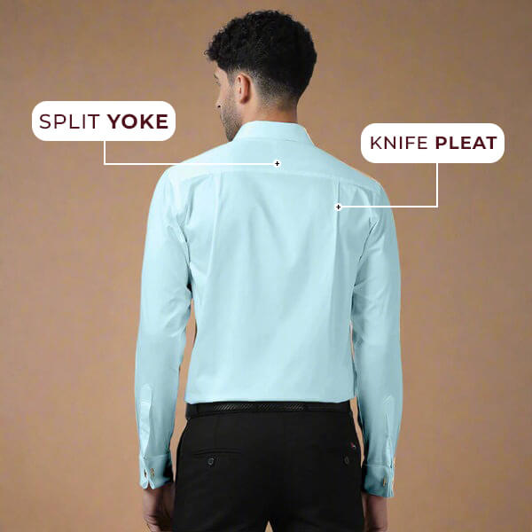 Keneth Sky Blue Shirt with Signature Concealed Placket & French Cuff Keneth Sky Blue Shirt with Signature Concealed Placket & French Cuff