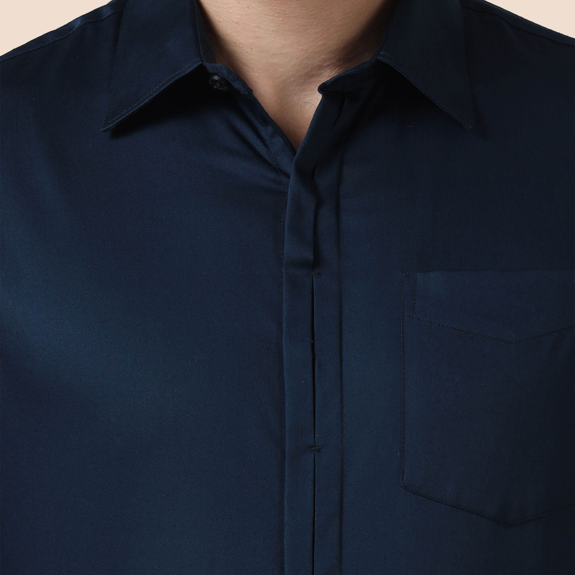 Keneth Navy Shirt with Signature Concealed Placket & French Cuff Formal shirt with cuff links by TFC