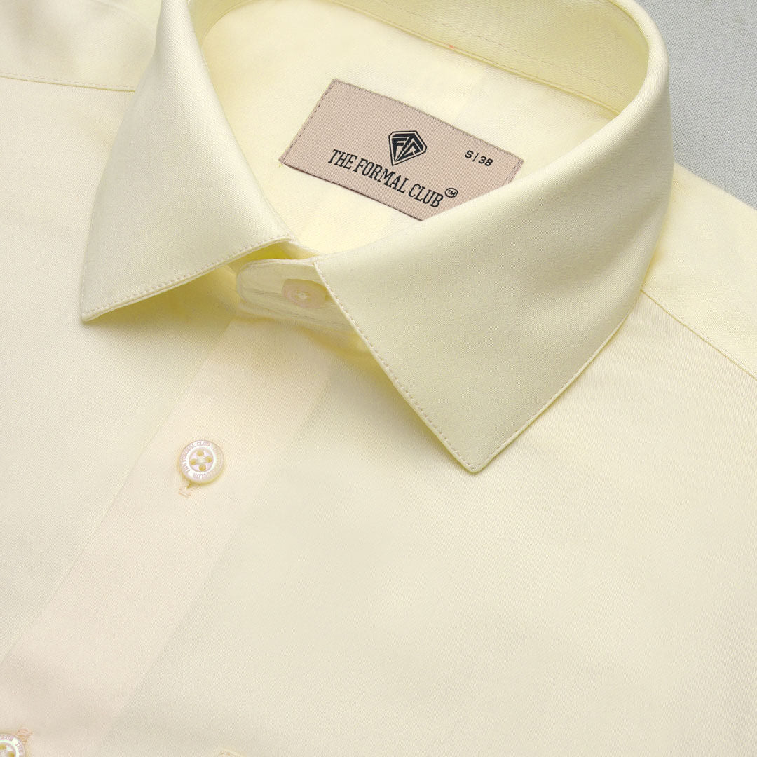 Cambridge Giza Cotton Shirt In Lemon Frost Cambridge Giza Cotton Shirt In Lemon Frost