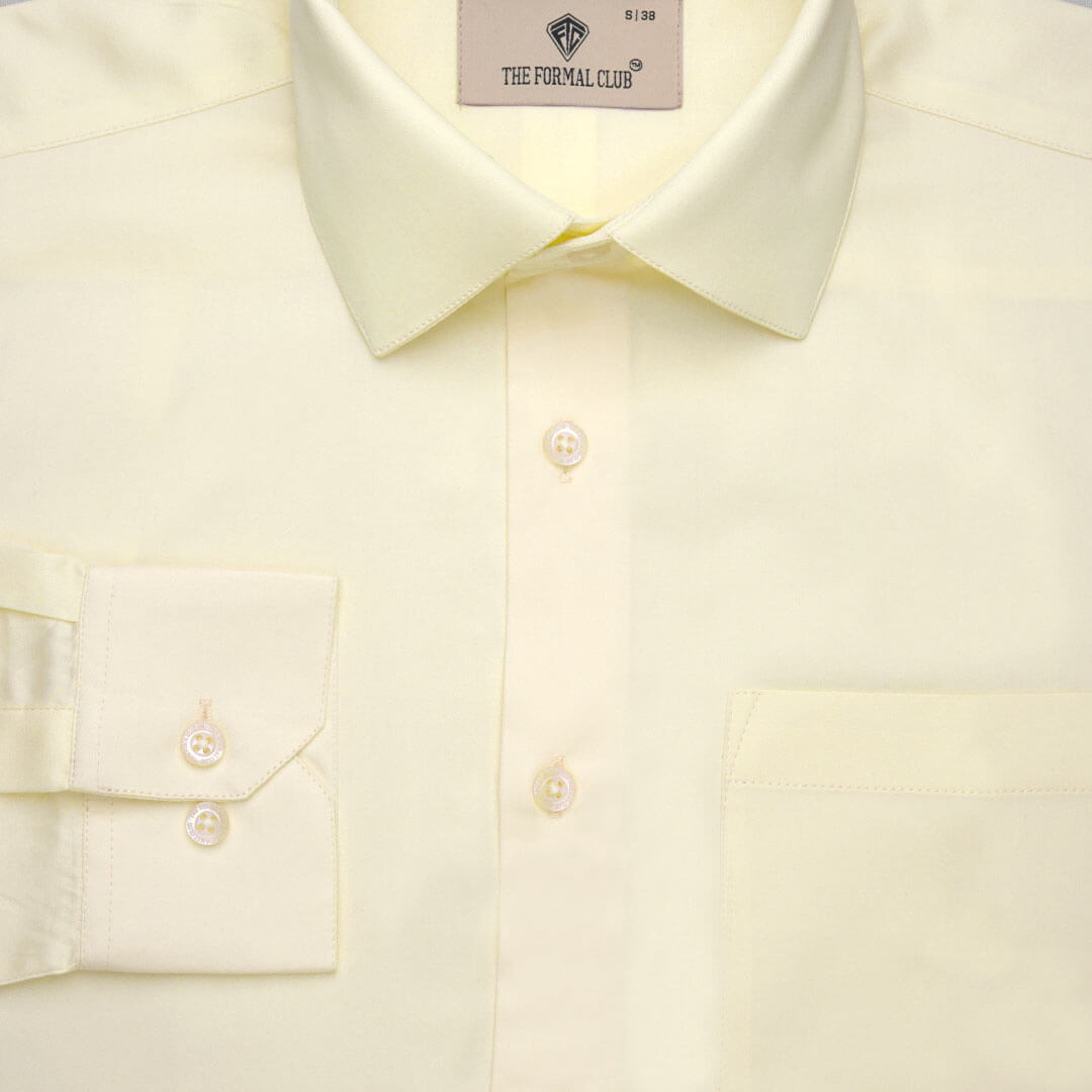 Cambridge Giza Cotton Shirt In Lemon Frost Cambridge Giza Cotton Shirt In Lemon Frost