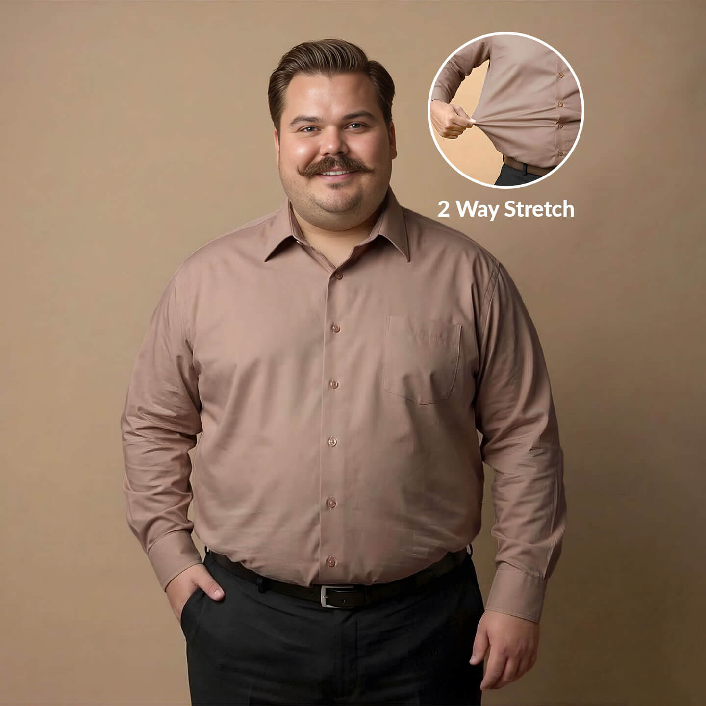 Flexi Stretch Plus Shirt in Latte Flexi Stretch Plus Shirt in Latte