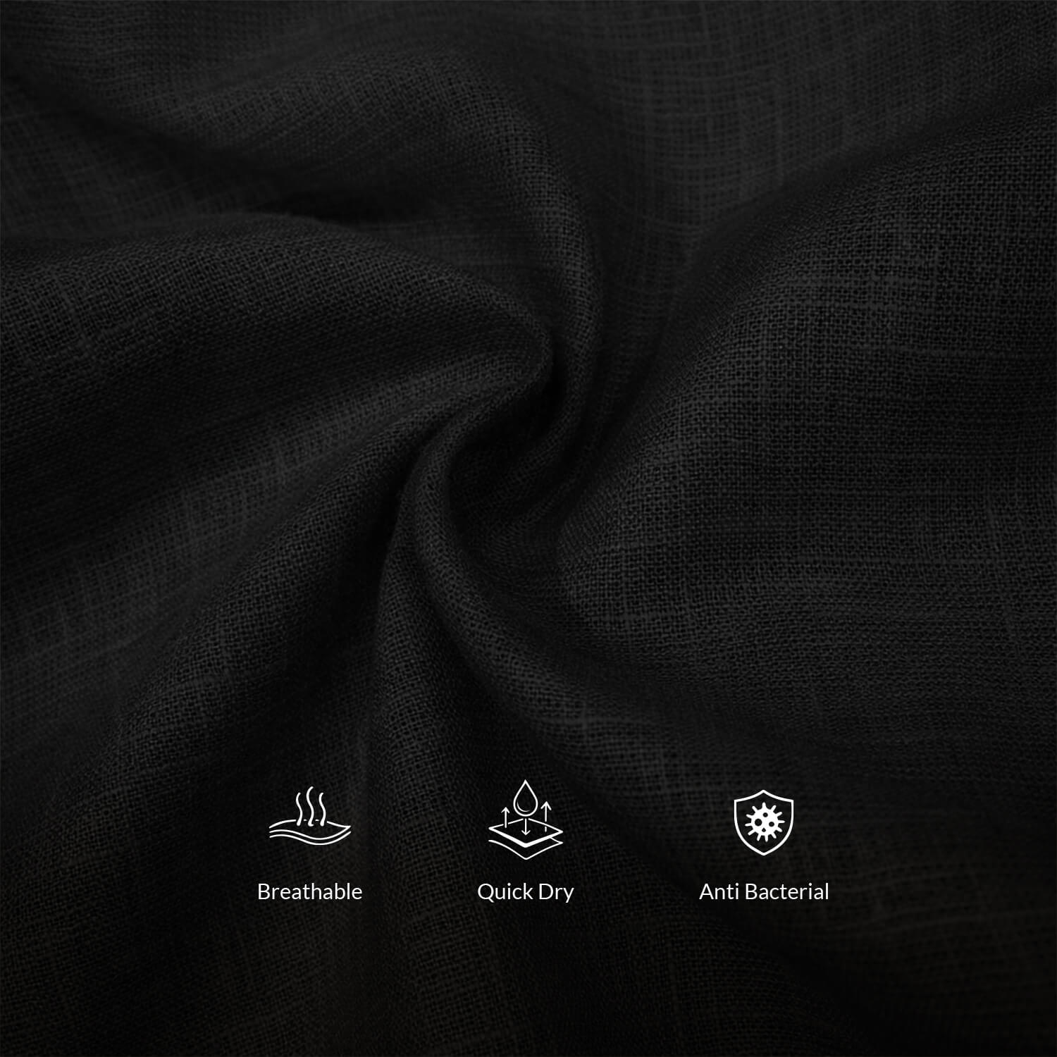 Breeze Linen Full Sleeves Shirt In Midnight Breeze Linen Full Sleeves Shirt In Midnight