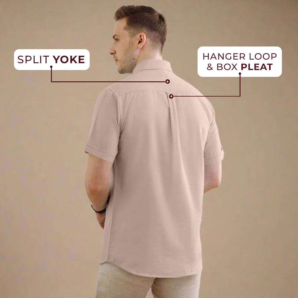 Breeze Linen Half Sleeves Shirt In Velvet Rose Breeze Linen Half Sleeves Shirt In Velvet Rose