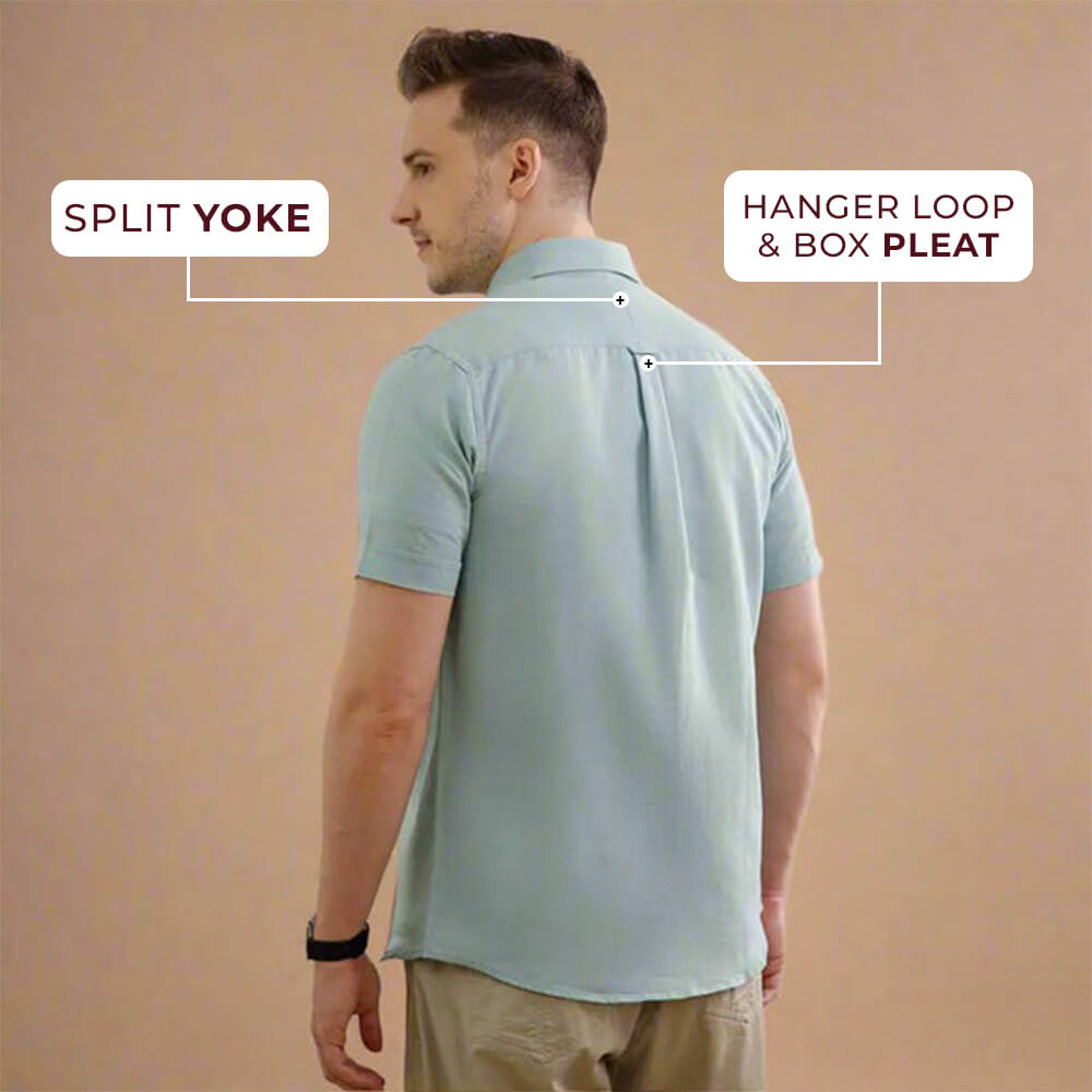 Breeze Linen Half Sleeves Shirt In Watercress Breeze Linen Half Sleeves Shirt In Watercress