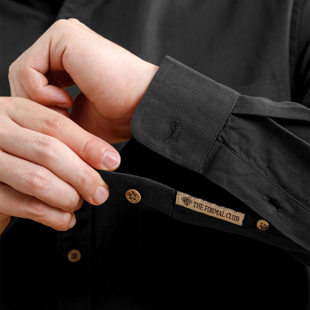 Breeze Linen Full Sleeves Shirt In Charcoal Breeze Linen Full Sleeves Shirt In Charcoal