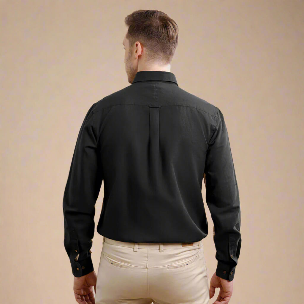 Breeze Linen Full Sleeves Shirt In Charcoal Breeze Linen Full Sleeves Shirt In Charcoal