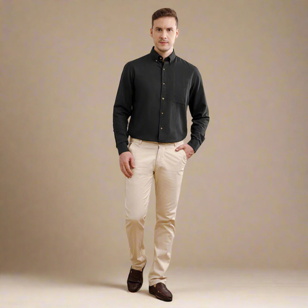 Breeze Linen Full Sleeves Shirt In Charcoal Breeze Linen Full Sleeves Shirt In Charcoal