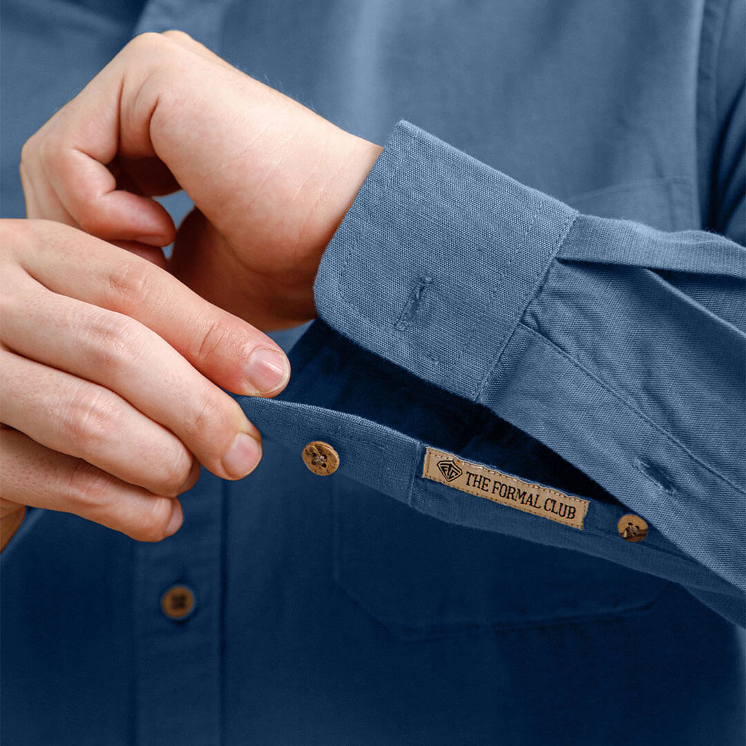 Breeze Linen Full Sleeves Shirt In Denim Breeze Linen Full Sleeves Shirt In Denim