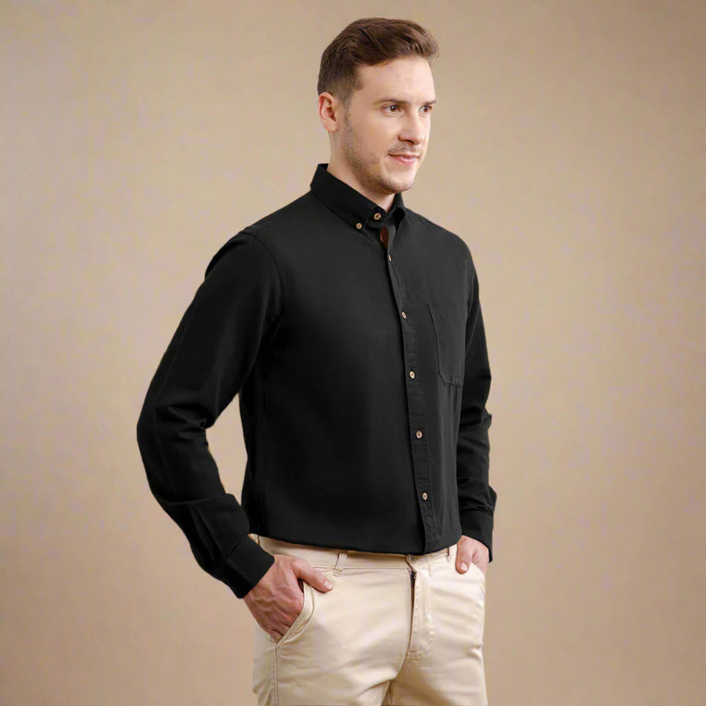 Breeze Linen Full Sleeves Shirt In Midnight Breeze Linen Full Sleeves Shirt In Midnight