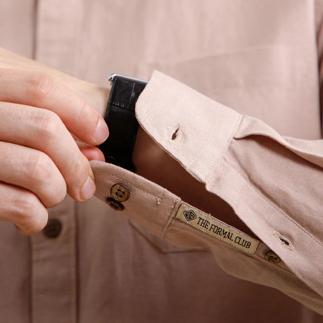 Breeze Linen Full Sleeves Shirt In Wood Rose Breathable Linen Shirt for Summer by TFC