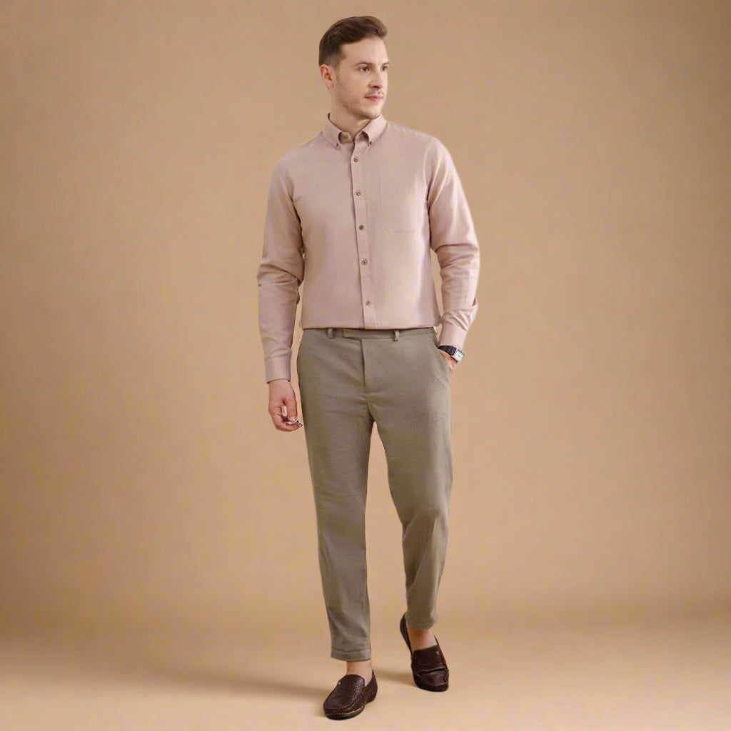 Breeze Linen Full Sleeves Shirt In Wood Rose Premium Linen Blend Shirt by TFC