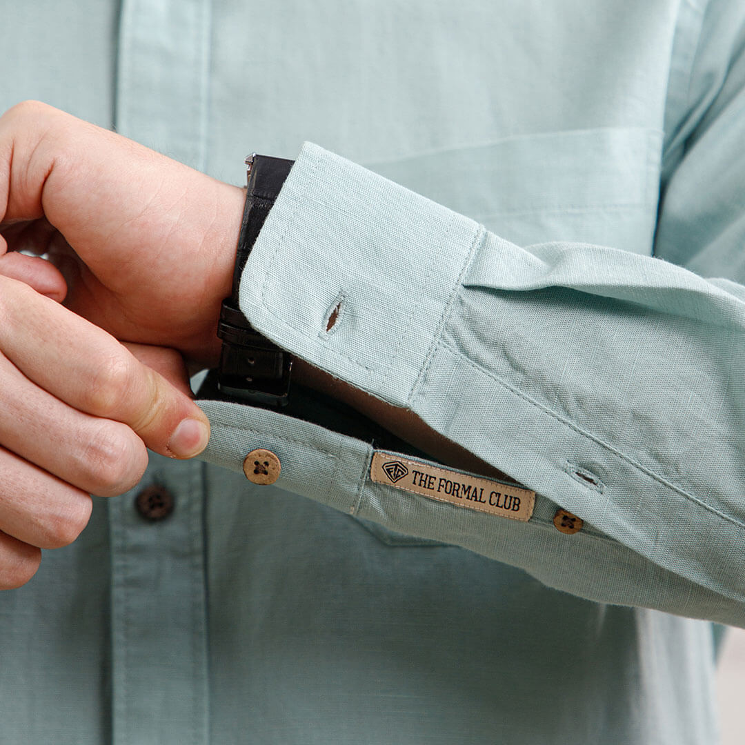 Breeze Linen Full Sleeves Shirt In Seaweed Breathable summer shirt for men by TFC