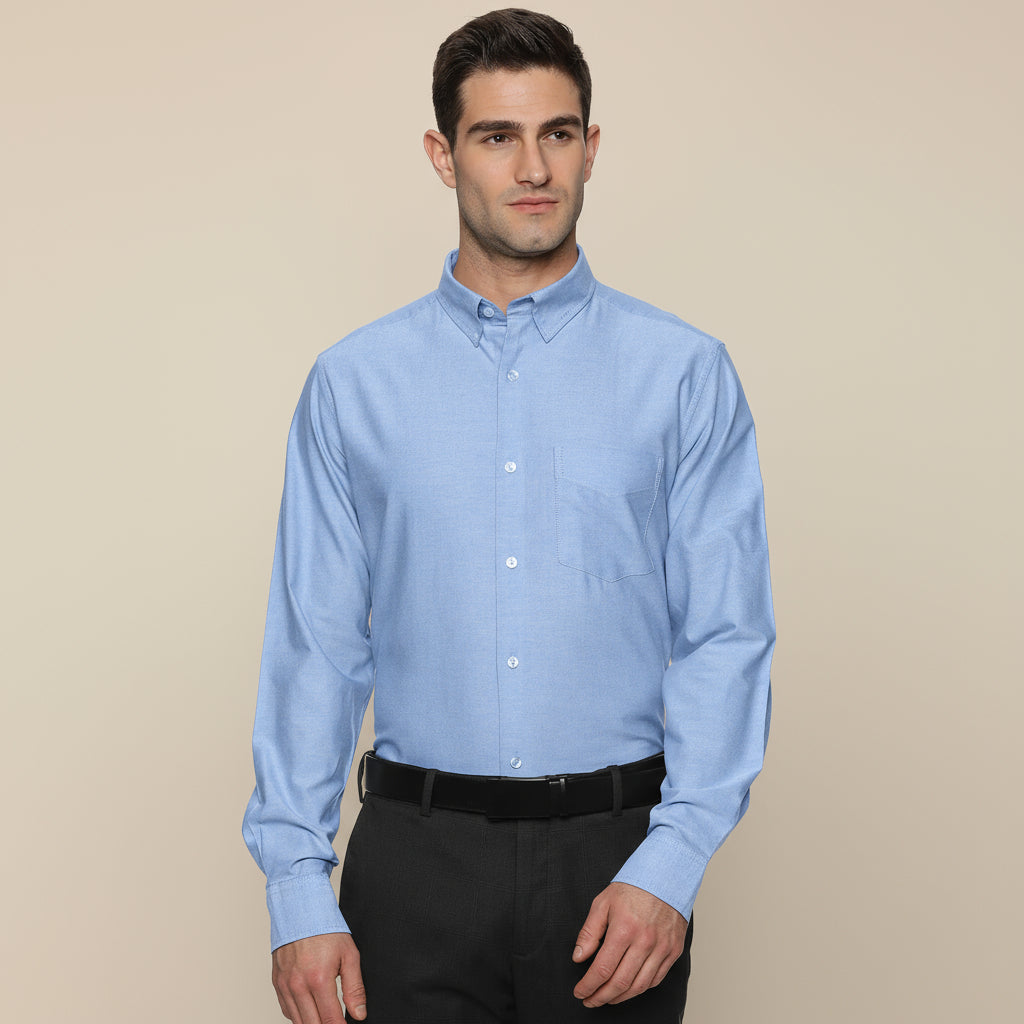 Royal Oxford Dobby Shirt in Maya Blue Royal Oxford Dobby Shirt in Maya Blue