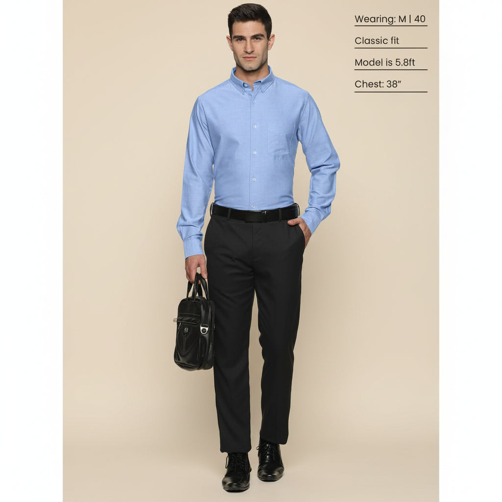 Royal Oxford Dobby Shirt in Maya Blue Royal Oxford Dobby Shirt in Maya Blue