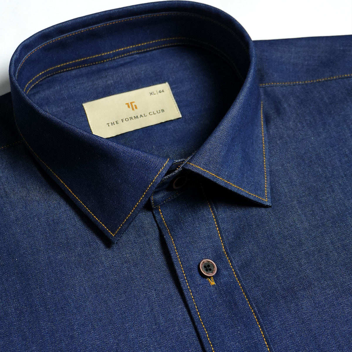 The Legend Denim Mens Shirt In Midnight Indigo