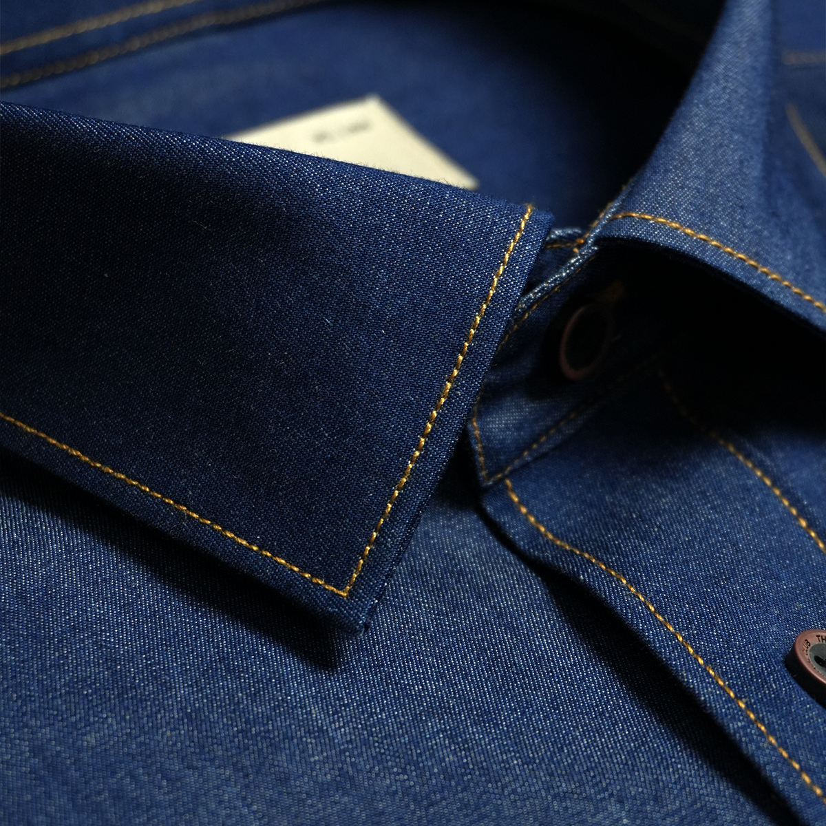 The Legend Denim Mens Shirt In Midnight Indigo