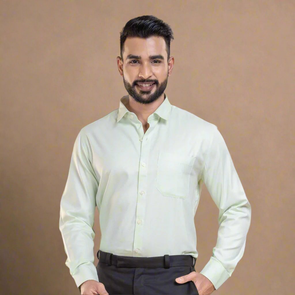 Mikey Dobby Textured Shirt in Pistachio Mikey Dobby Textured Shirt in Pistachio