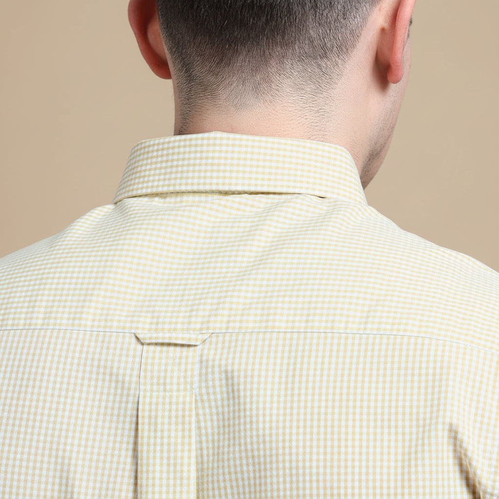 Gingham Check Shirt In Ochre Gingham Check Shirt In Ochre