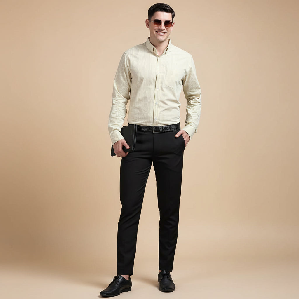 Gingham Check Shirt In Ochre Gingham Check Shirt In Ochre