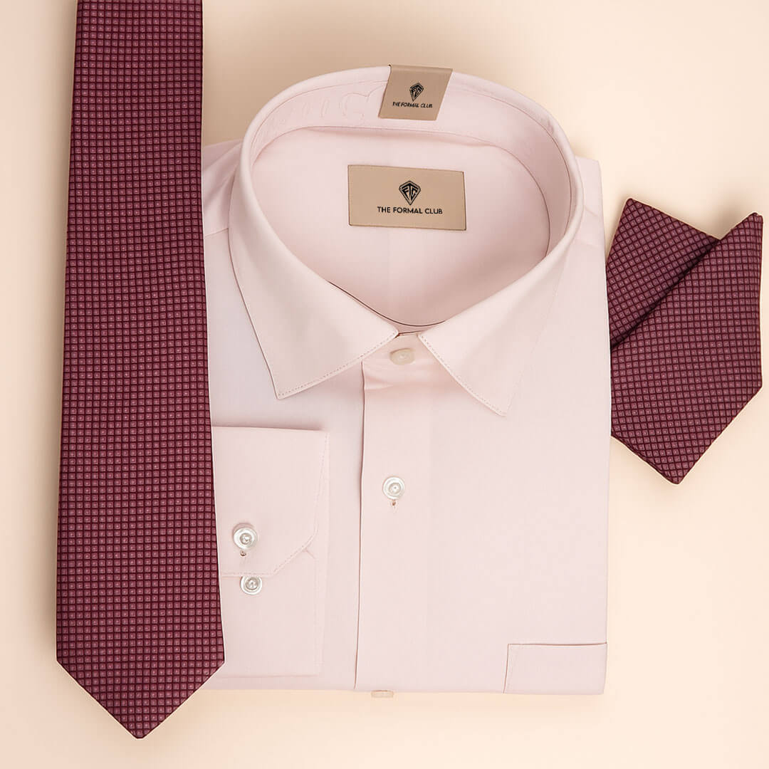 Duke Polka Dots Handmade Tie & Pocket Square in Pink & Silver Duke Polka Dots Handmade Tie & Pocket Square in Pink & Silver