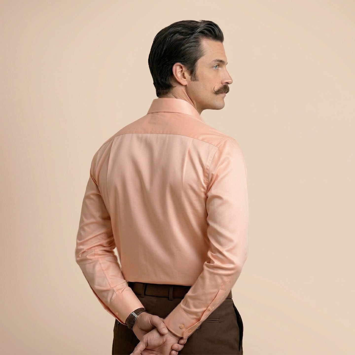 Cambridge Giza Cotton Shirt In Peach Fuzz Cambridge Giza Cotton Shirt In Peach Fuzz