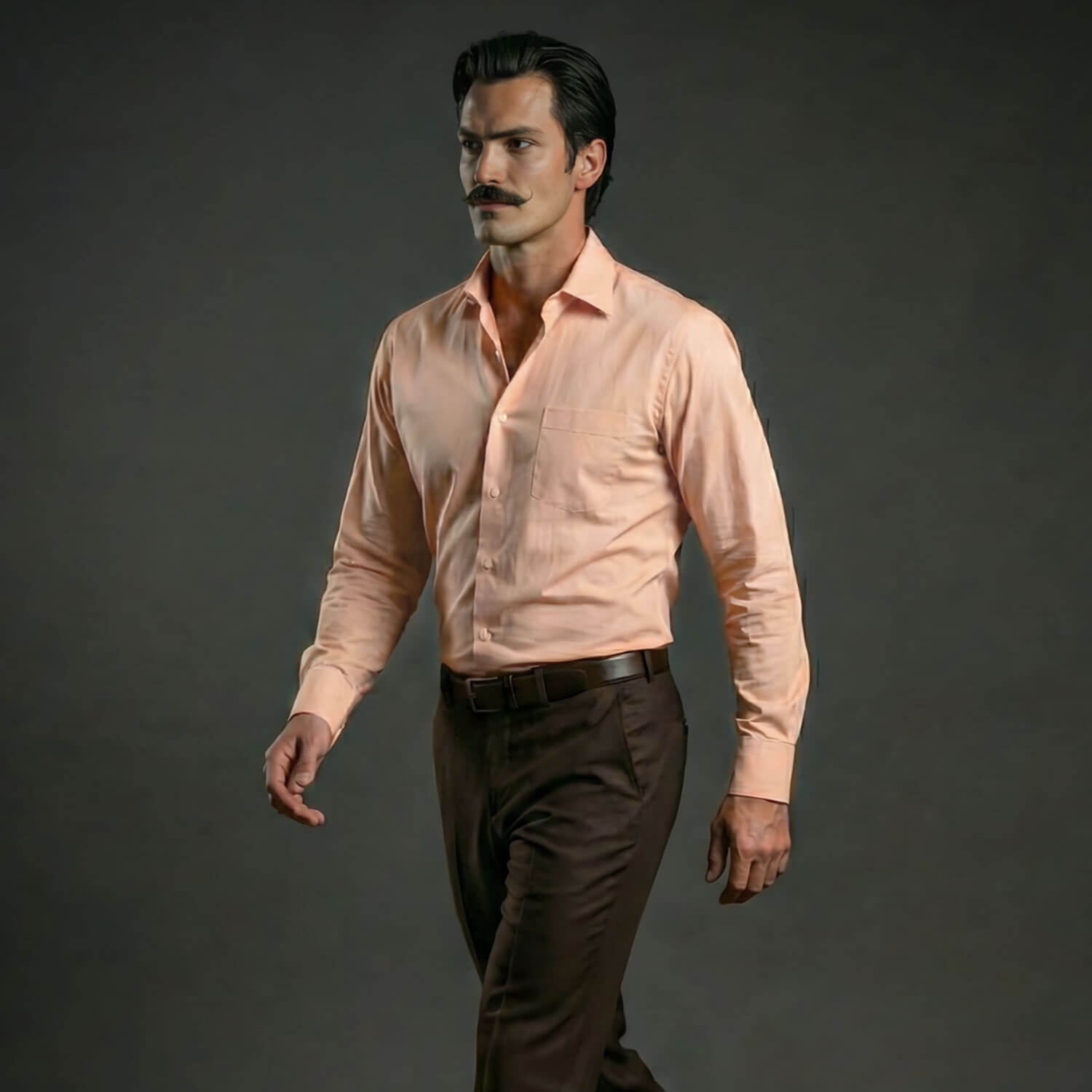 Cambridge Giza Cotton Shirt In Peach Fuzz Cambridge Giza Cotton Shirt In Peach Fuzz