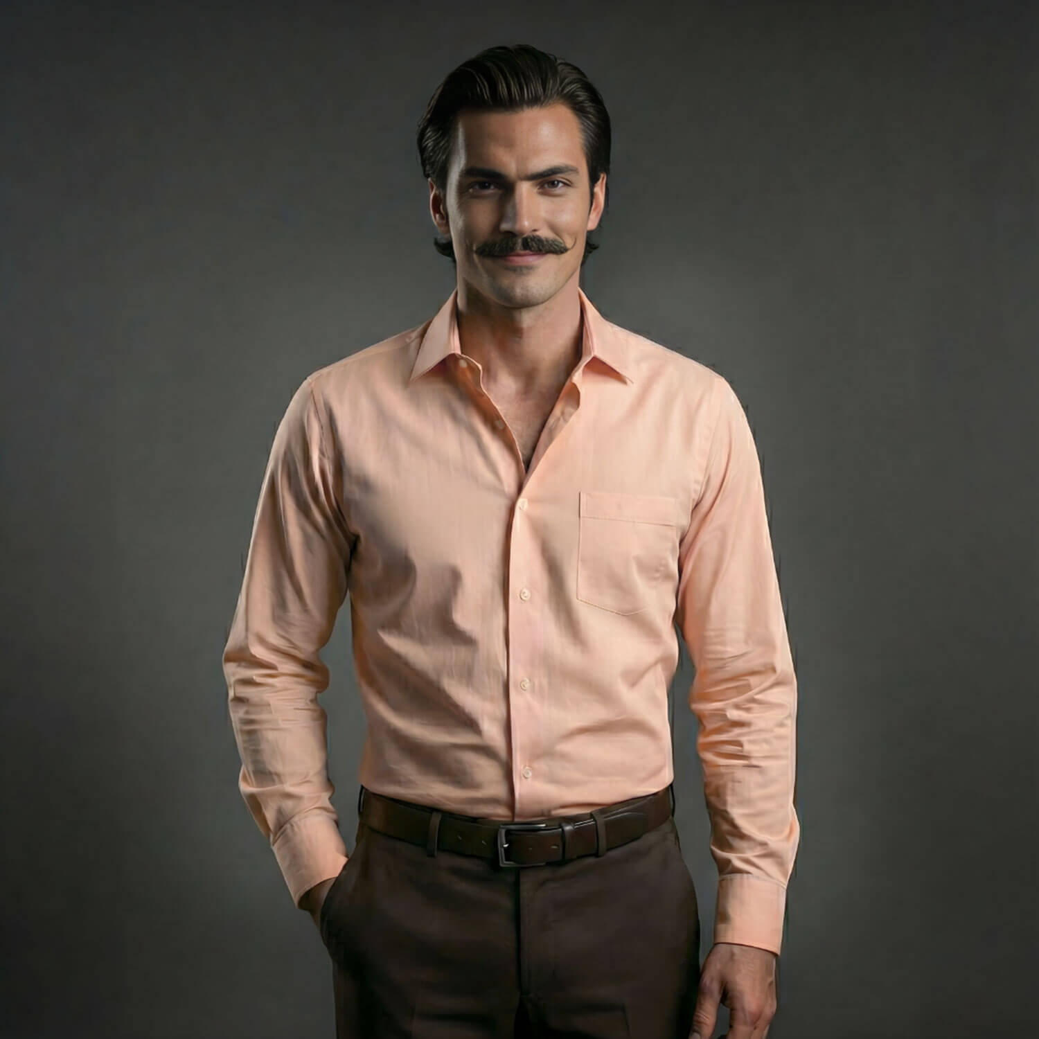 Cambridge Giza Cotton Shirt In Peach Fuzz Cambridge Giza Cotton Shirt In Peach Fuzz