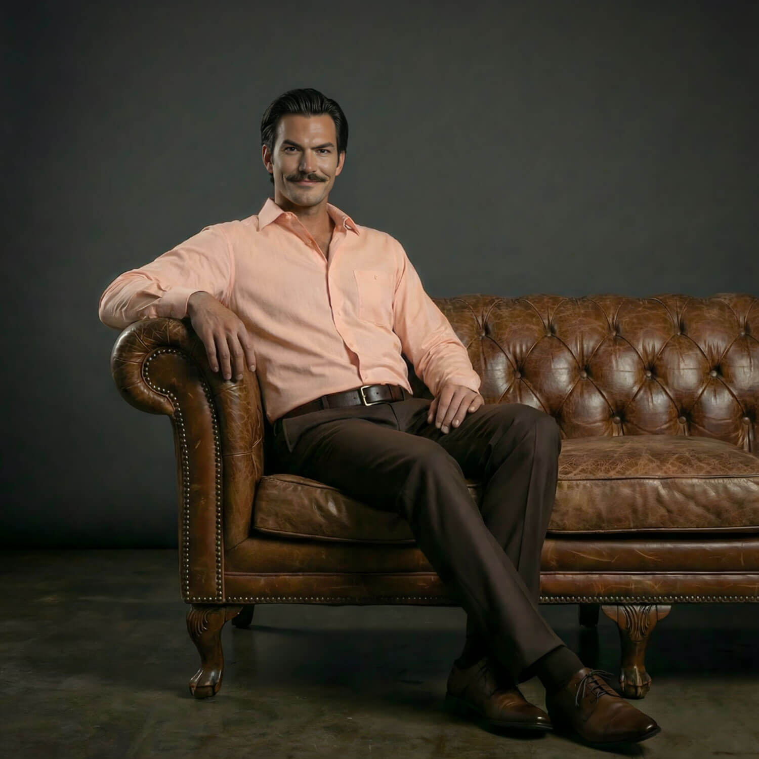 Cambridge Giza Cotton Shirt In Peach Fuzz Cambridge Giza Cotton Shirt In Peach Fuzz