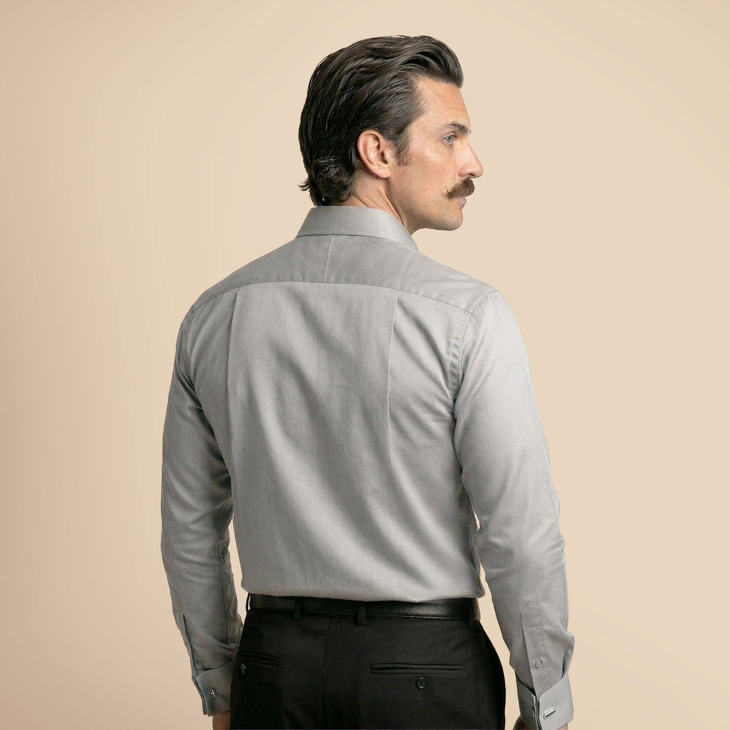 French Cuff Giza Cotton Shirt In Pewter French Cuff Giza Cotton Shirt In Pewter