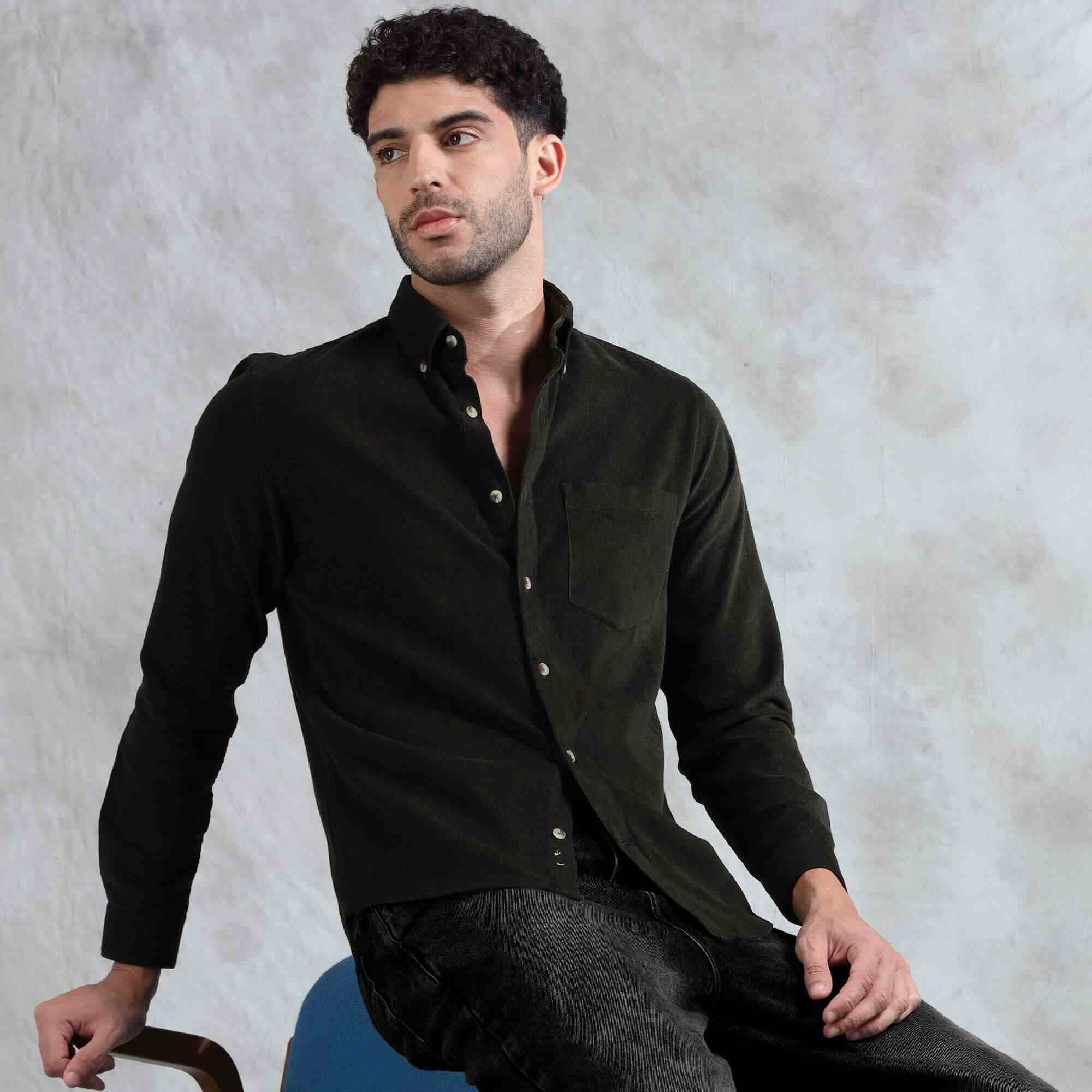 Cruise Corduroy Shirt In Pine Green Cruise Corduroy Shirt in Pine Green by TFC