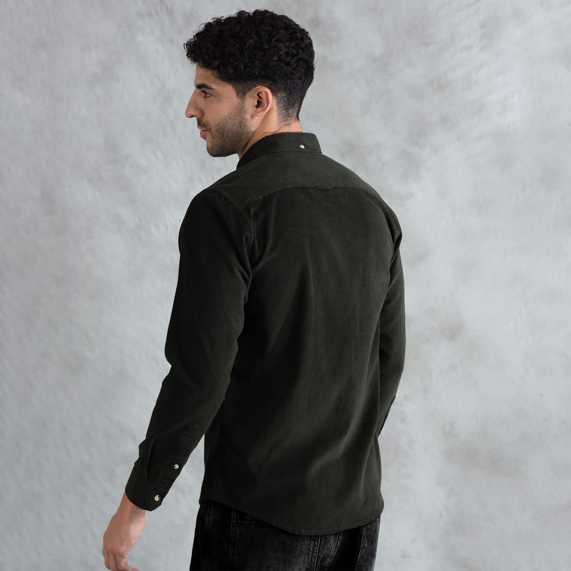 Cruise Corduroy Shirt In Pine Green Cruise Corduroy Shirt fabric texture by TFC