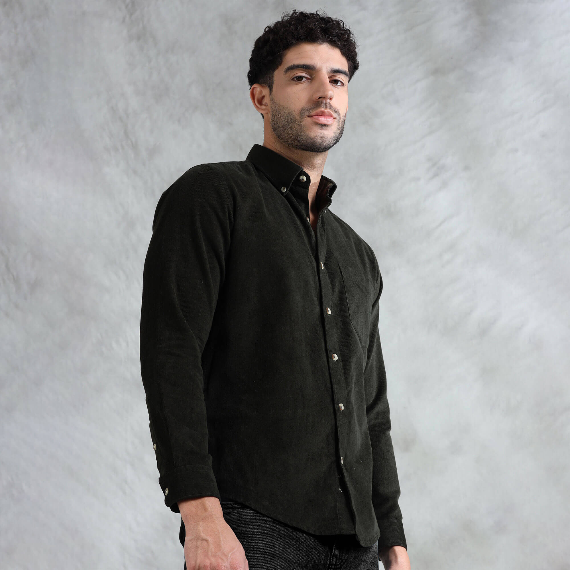 Cruise Corduroy Shirt In Pine Green Smart casual corduroy shirt outfit inspiration by TFC