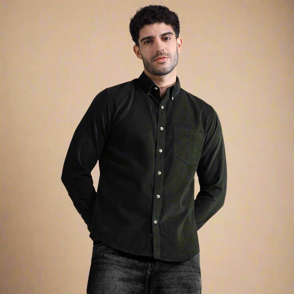 Cruise Corduroy Shirt In Pine Green Buy Cruise Corduroy Shirt in Pine Green by TFC
