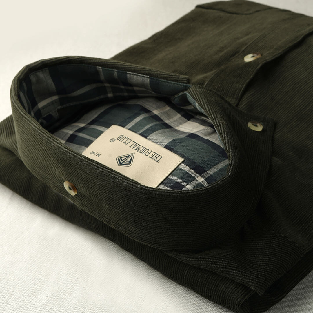 Cruise Corduroy Shirt In Pine Green Cruise Corduroy Shirt In Pine Green