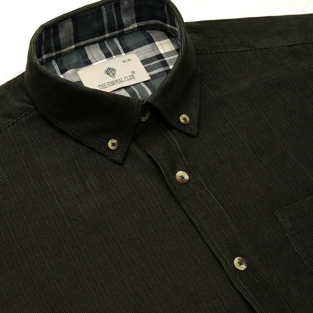 Cruise Corduroy Shirt In Pine Green Cruise Corduroy Shirt In Pine Green