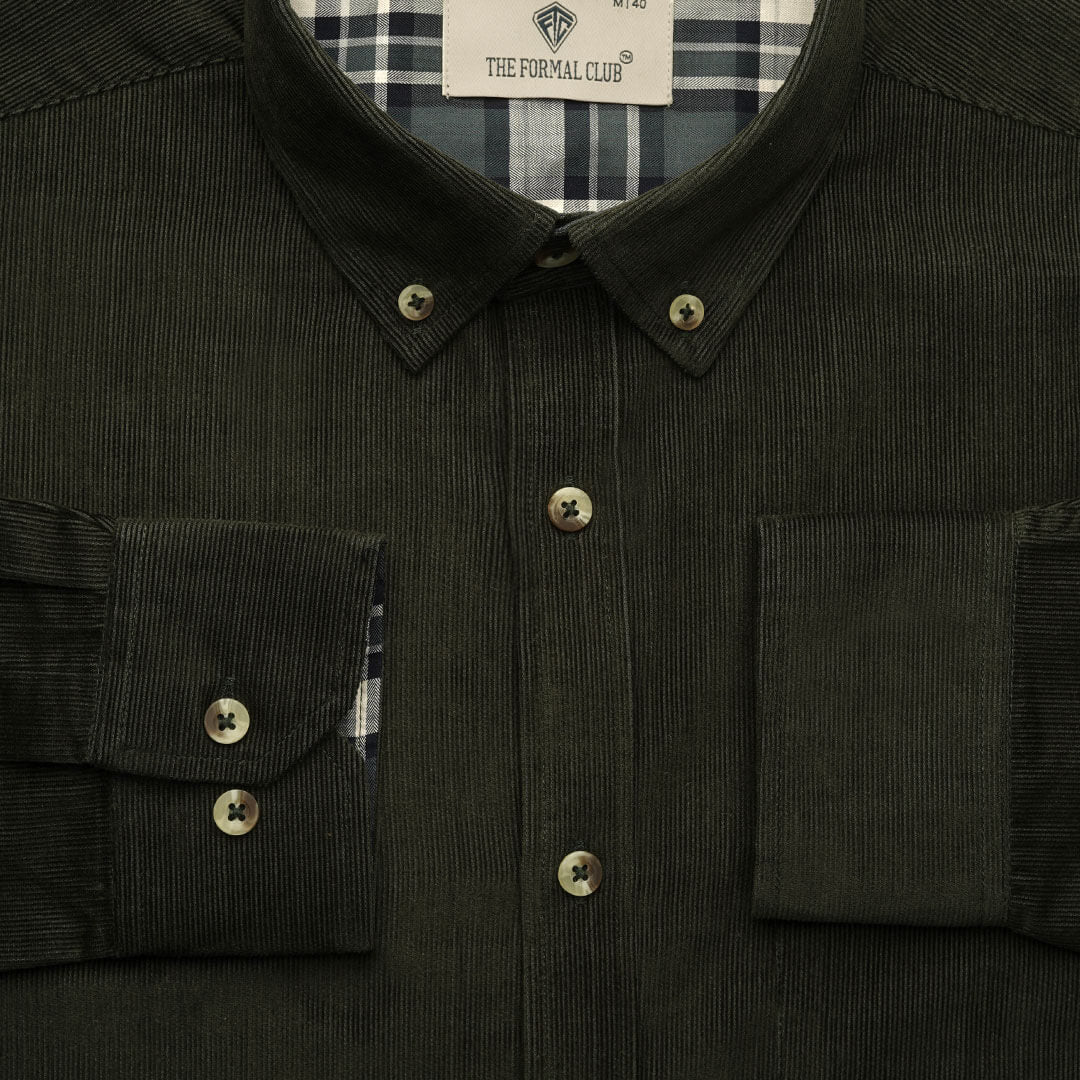 Cruise Corduroy Shirt In Pine Green Cruise Corduroy Shirt In Pine Green
