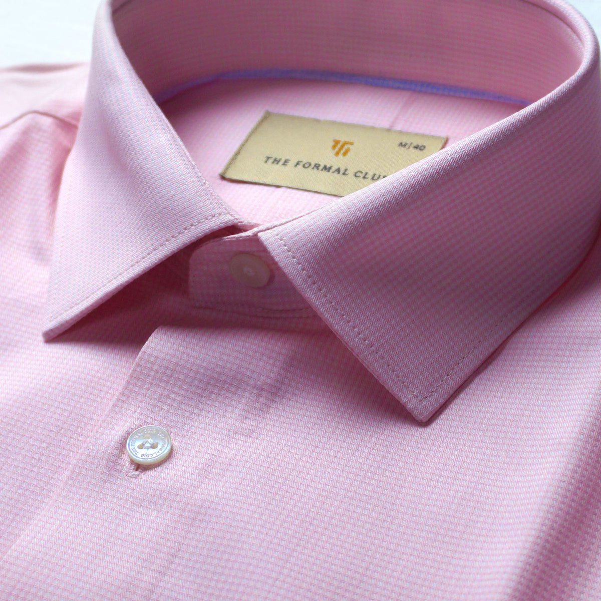 Statemans Micro Dobby Checks Shirt in Dusty Pink