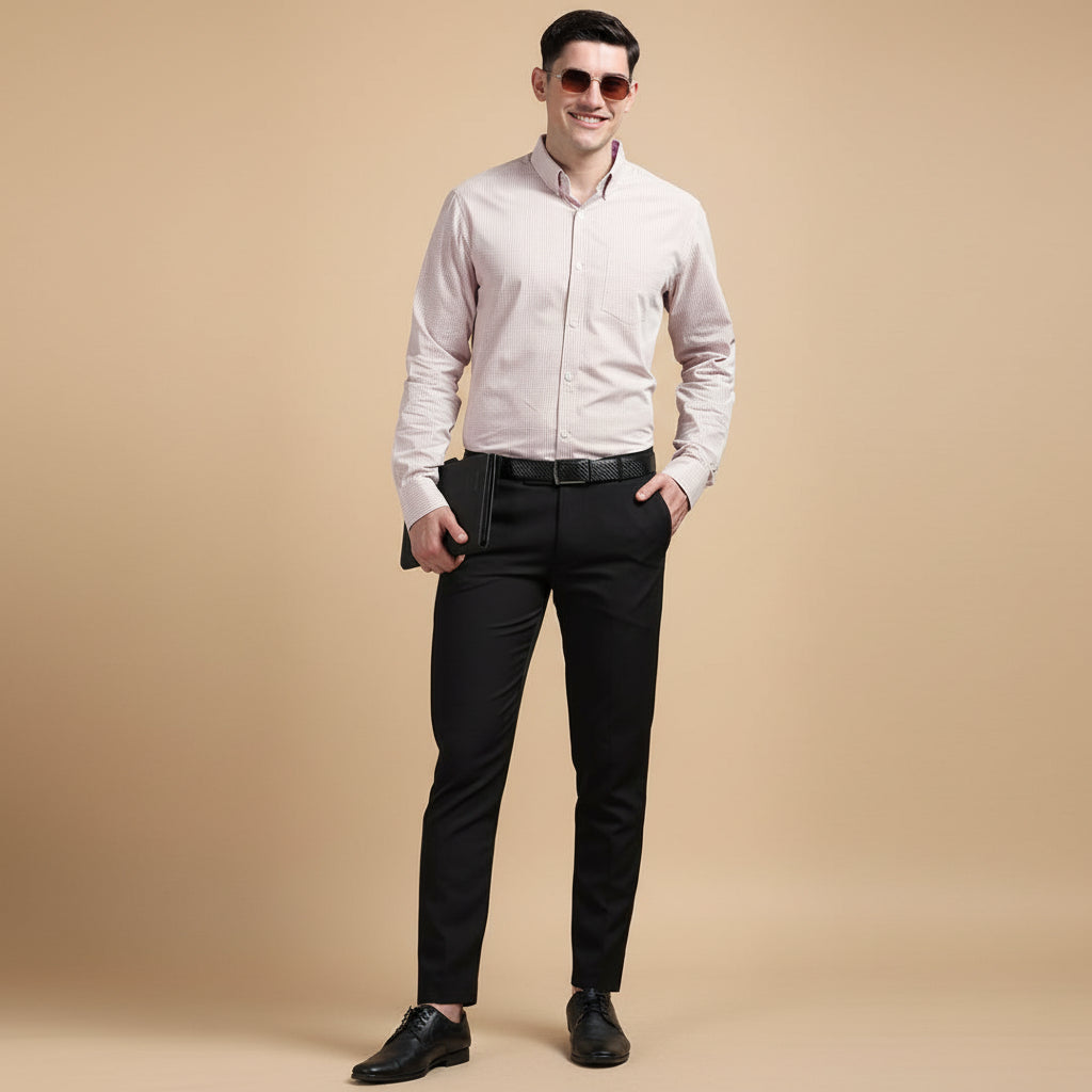 Gingham Check Shirt in Blush Pink Gingham Check Shirt in Blush Pink