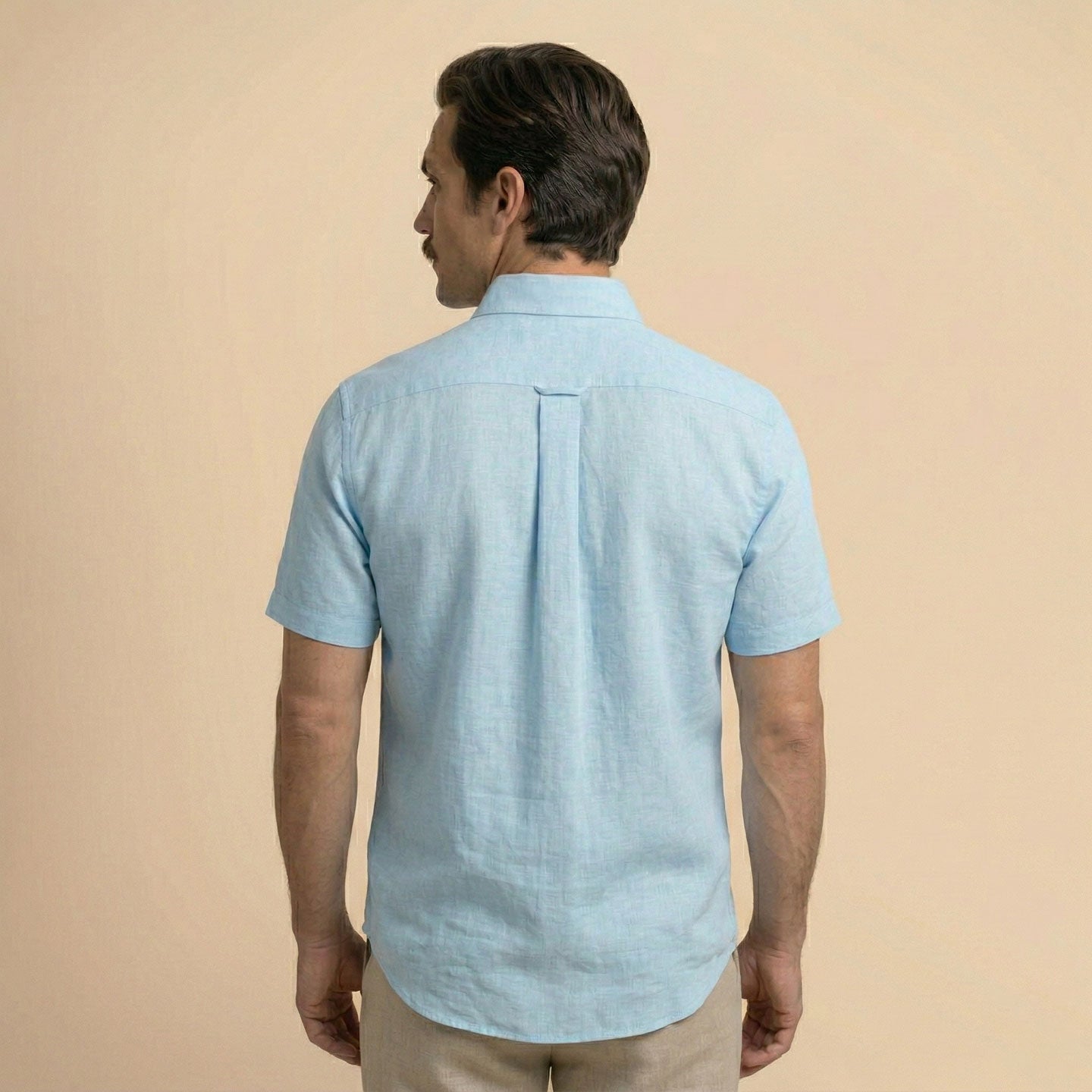 Breeze Linen Half Sleeves Shirt In Powder Blue Breeze Linen Half Sleeves Shirt In Powder Blue