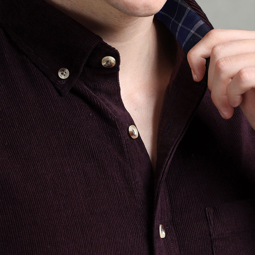 Cruise Corduroy Shirt In Purple Berry Cruise Corduroy Shirt In Purple Berry