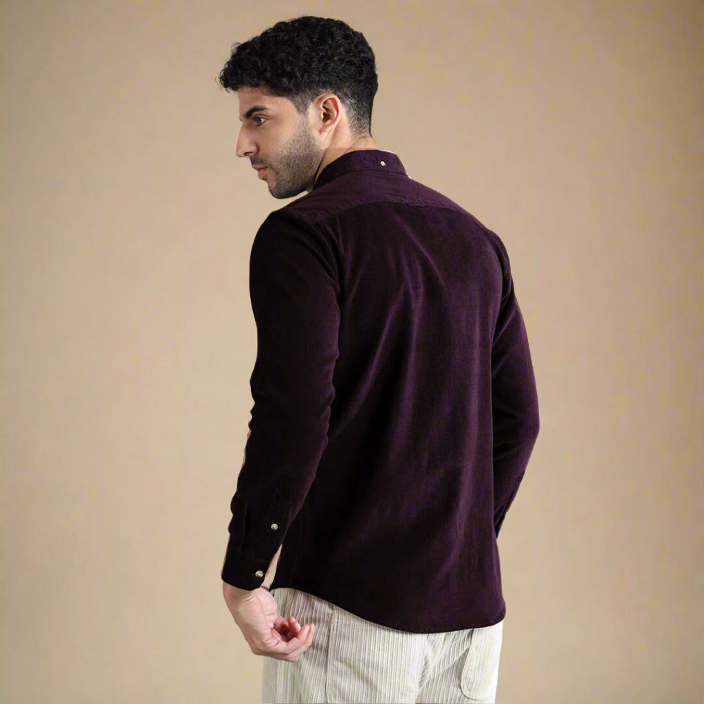 Cruise Corduroy Shirt In Purple Berry Cruise Corduroy Shirt In Purple Berry