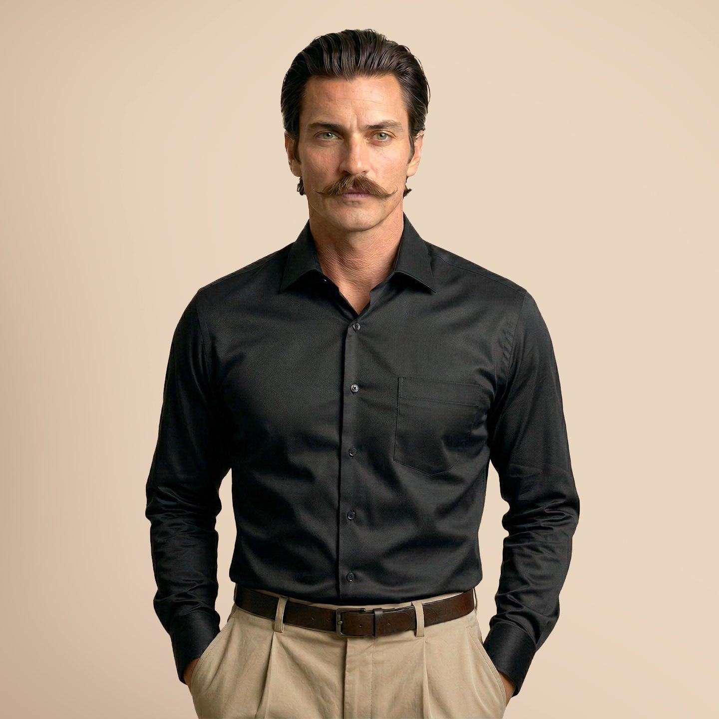 French Cuff Giza Cotton Shirt In Raven French Cuff Giza Cotton Shirt In Raven