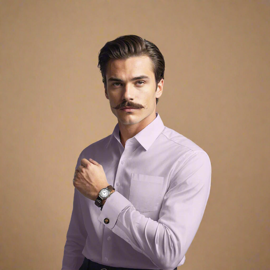 French Cuff Giza Cotton Shirt in Dusty Rose